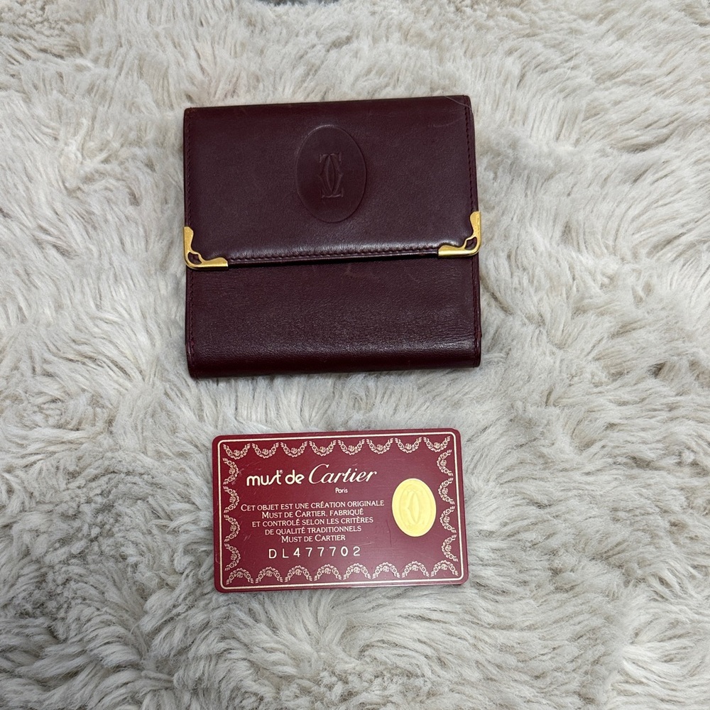 ✨Vintage Must de Cartier Bordeaux Leather Wallet✨ - Picture 15 of 15